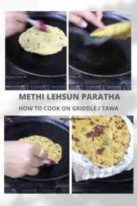 how to roll methi Garlic Paratha