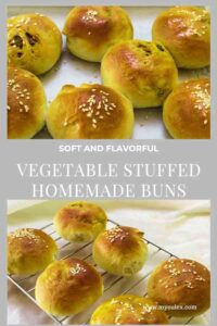 Vegetables stuffed Homemade Buns pin for later