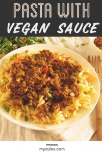pasta with vegan sauce