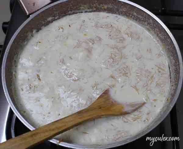 Sheer Khurma. Simmer on low heat till cooked.