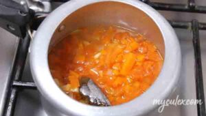 3 Add water and cook. Carrot Tomato Soup
