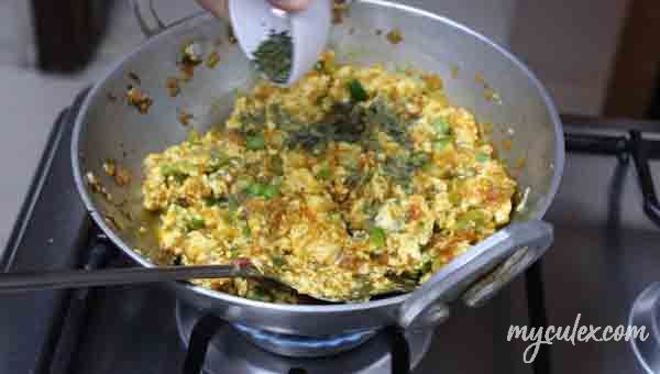 10. Paneer Bhurji Add kasuri methi.