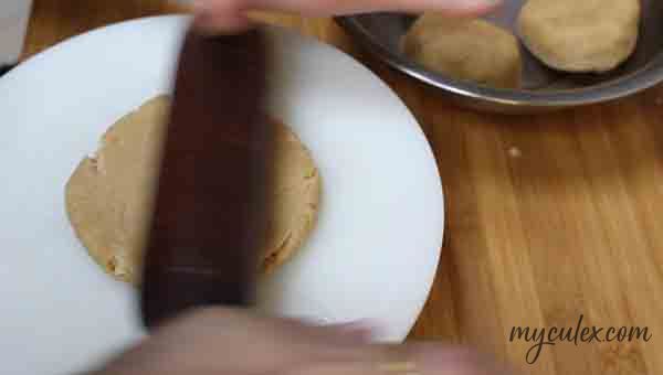 10. Roll one ball of mitho lolo at a time of ½” thickness.