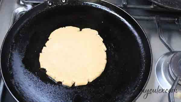 11. Apply on skillet. Cook lolo on one side.