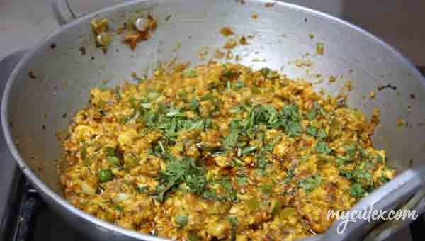 12. Sprinkle garam masala and coriander leaves. Cover and simmer on low,