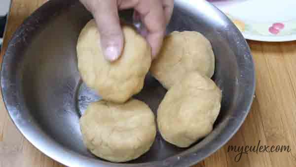 9. Make equal sized balls of the dough.