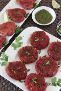 beetroot tikki top view