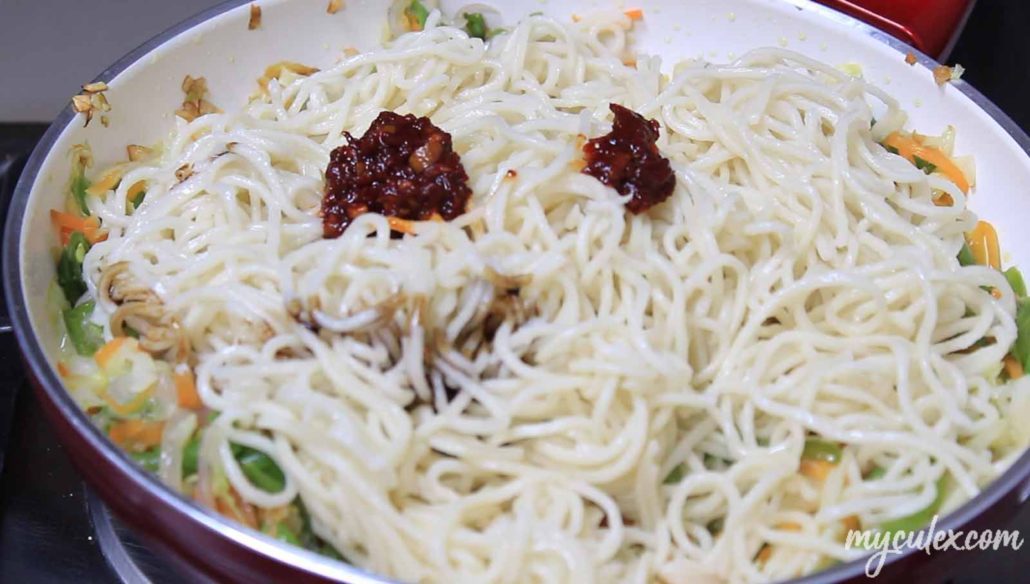 5 veggies for schezwan noodles