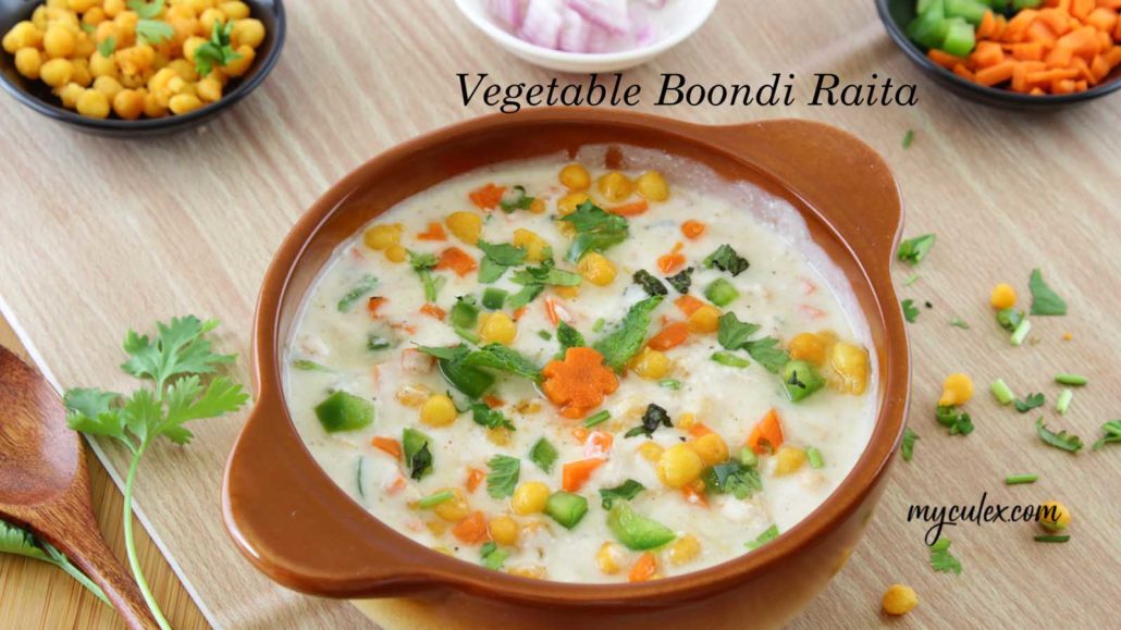 Vegetable Boondi Raita | Boondi Raita with Veggies Recipe