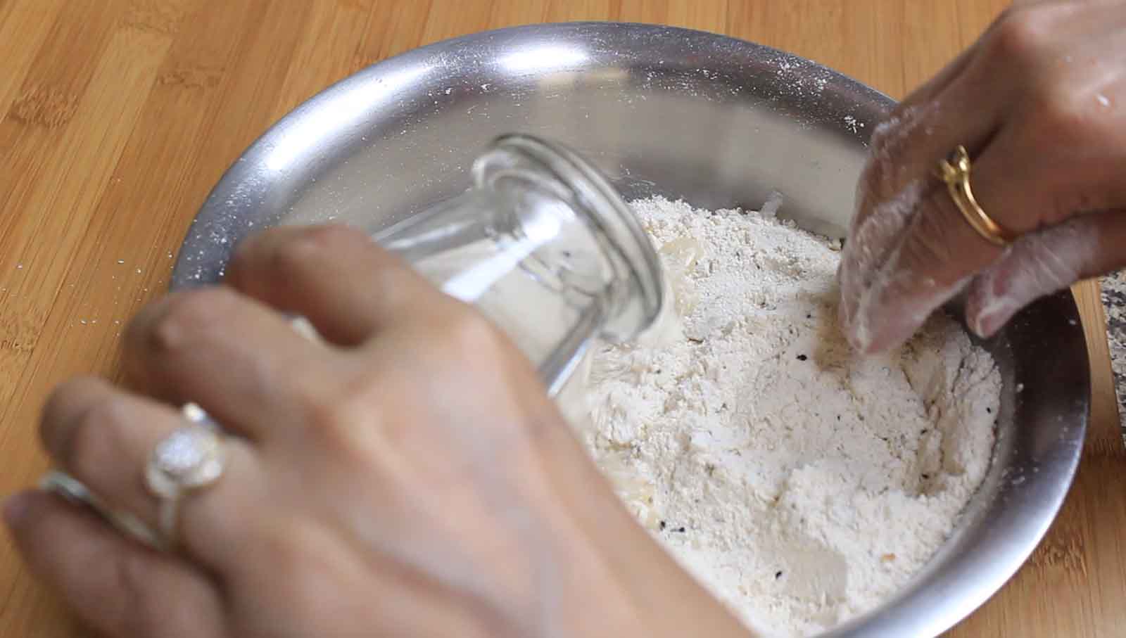 3 knead with water