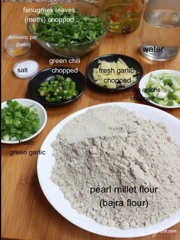 Millet flatbread ingredients