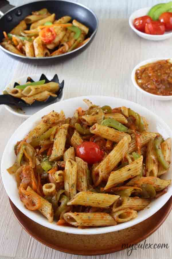 marinara pasta with veggies 2