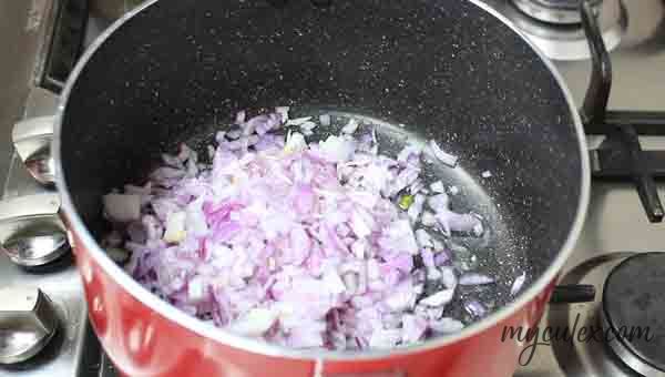 11. Add chopped onions and sauté.