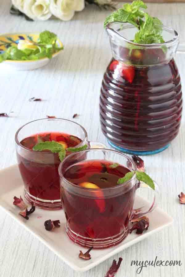 Egyptian Karkade - Hibiscus Iced Tea • My Culinary Expressions