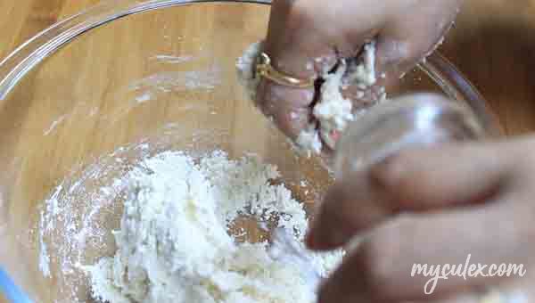 6. Make soft pliable dough using little wat