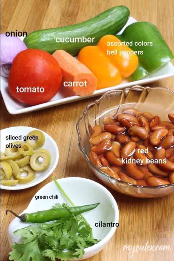 Red Kidney Beans Salad Ingredients