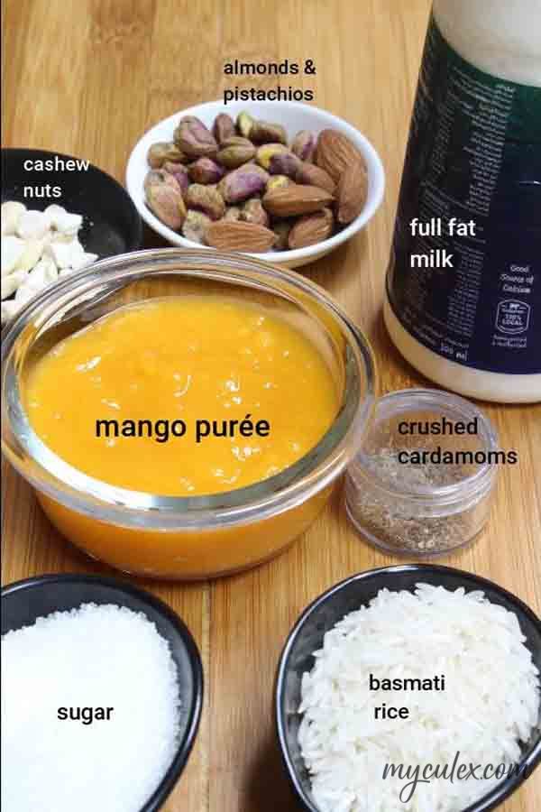 mango phirni ingredients