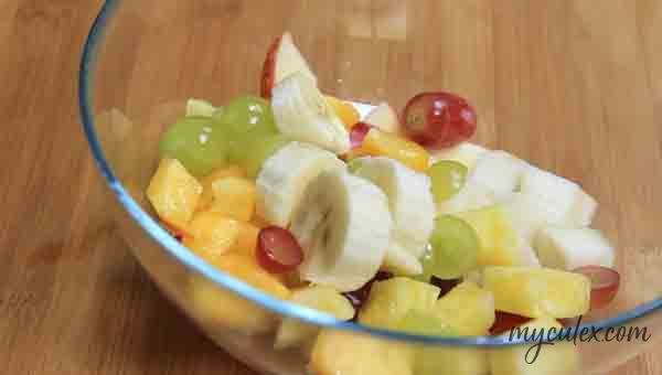 5. Transfer fruits to a mixing bowl.