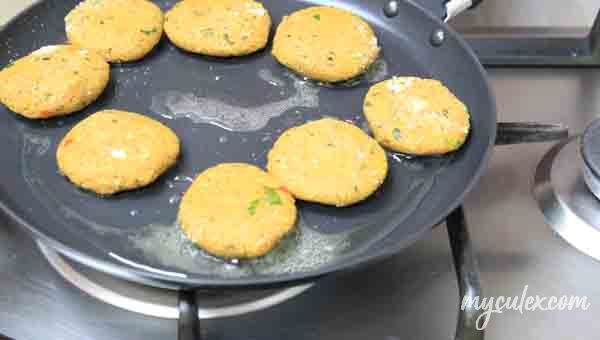 17. Shallow fry the shami kababs