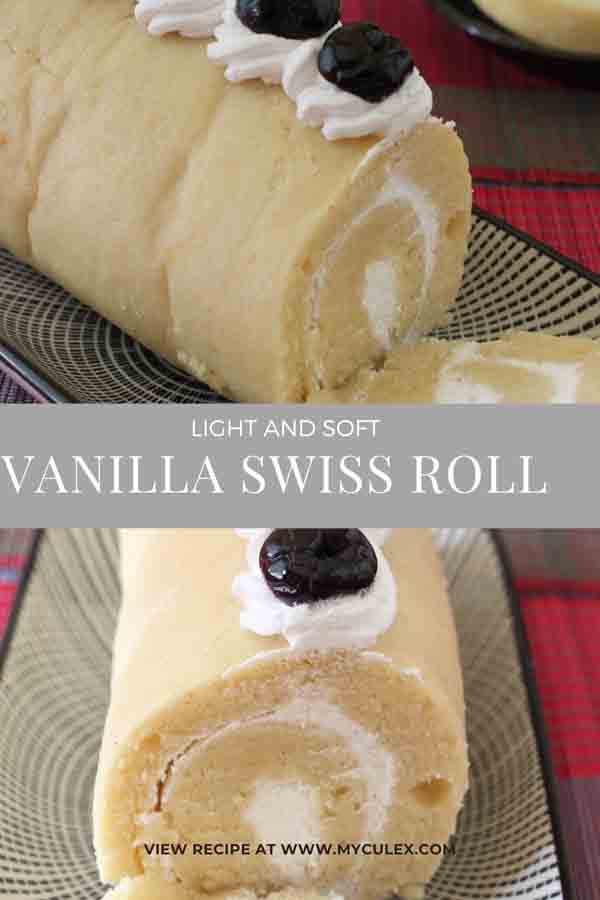 Eggless Vanilla Swiss Roll Cake My Culinary Expressions