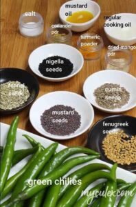 Panch phoron stir fry ingredients