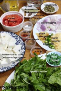  PALAK PANEER INGREDIENTS 