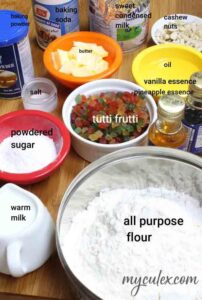 Tutti Frutti Loaf Cake Ingredients