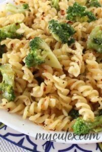 broccoli pasta close up