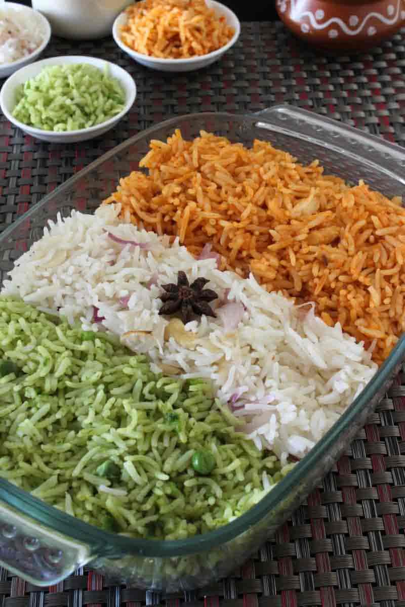 Tiranga Pulao recipe | Three color Pulao | Tri Color Rice • My Culinary ...