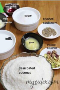 tricolor burfi ingredients